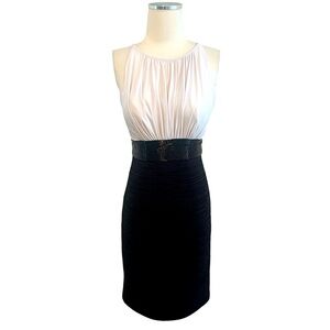 BOUTIQUE Elegant Black and White Sleeveless Cocktail Dress Sz 2